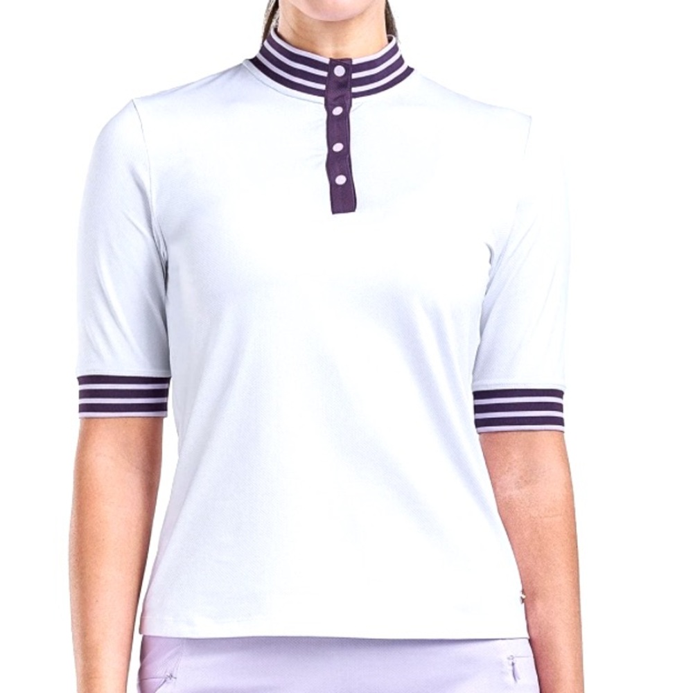 NVO SPORT Women's Ciara Mock Polo Shirt, UPF 50+, size large, NWT
